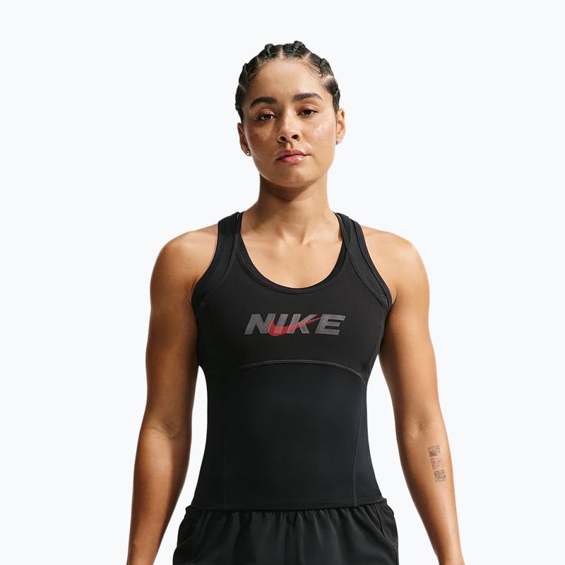 Moteriški treniruočių marškinėliai Nike One black/black/university red/white