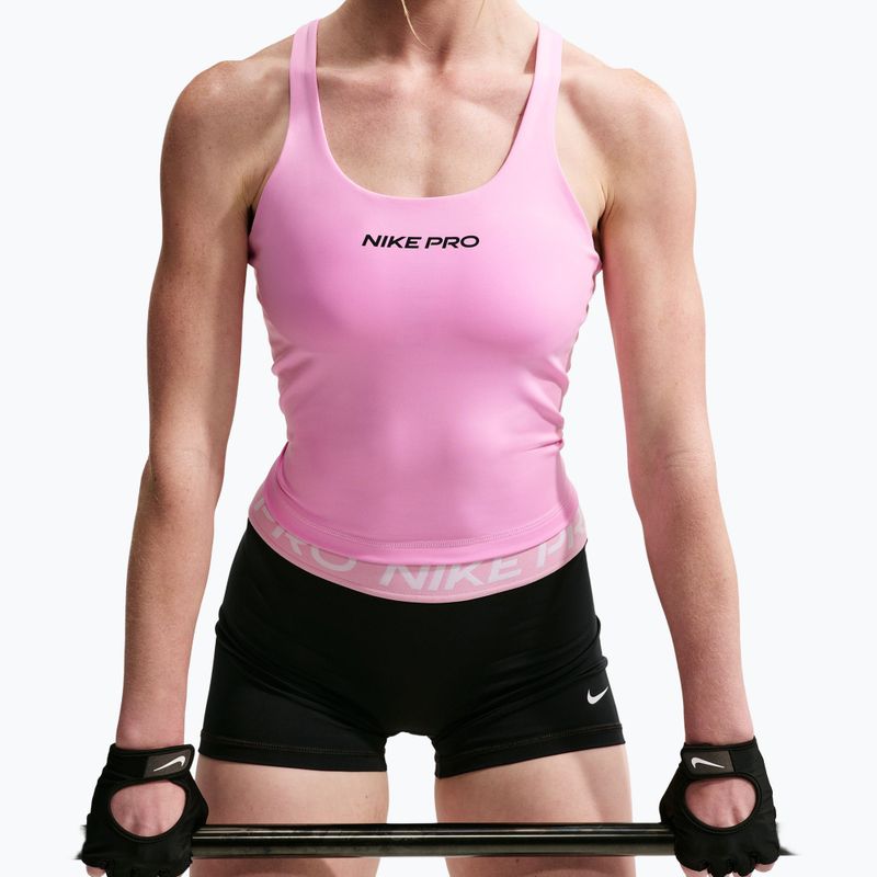 Moteriški treniruočių marškinėliai Nike Pro Sculpt pink rise/black 4