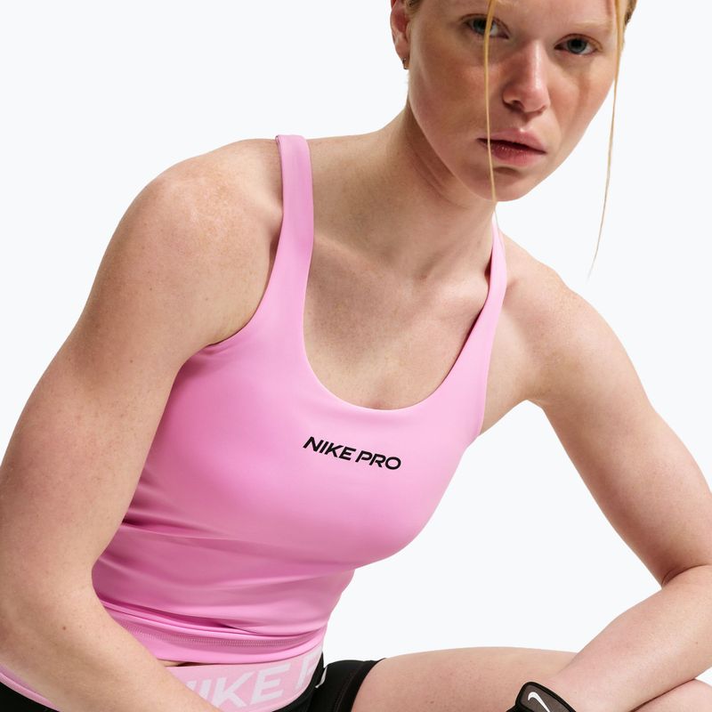 Moteriški treniruočių marškinėliai Nike Pro Sculpt pink rise/black 5