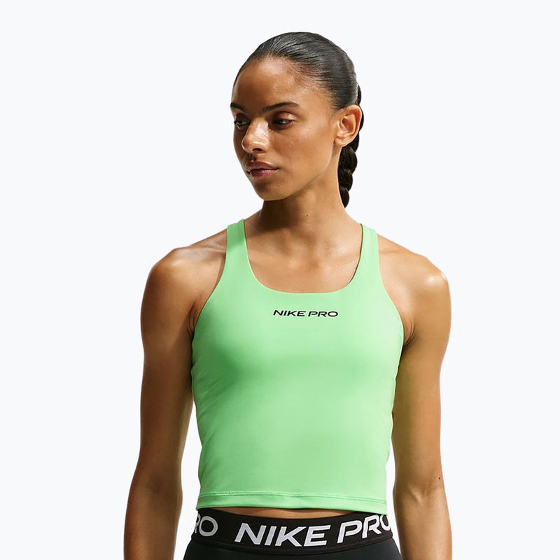 Moteriški treniruočių marškinėliai Nike Pro Sculpt illusion green/cucumber calm/black