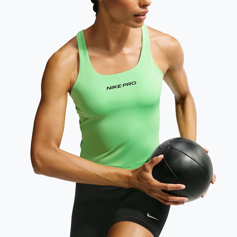 Moteriški treniruočių marškinėliai Nike Pro Sculpt illusion green/cucumber calm/black 5