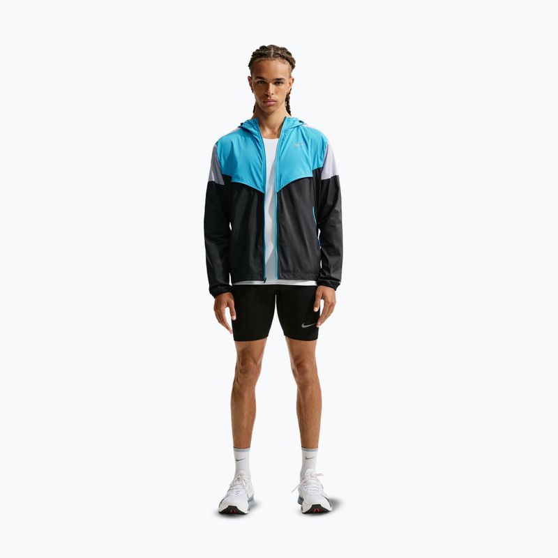 Vyriška bėgimo striukė Nike Impossibly Light Windrunner black/light current blue/wolf grey 2