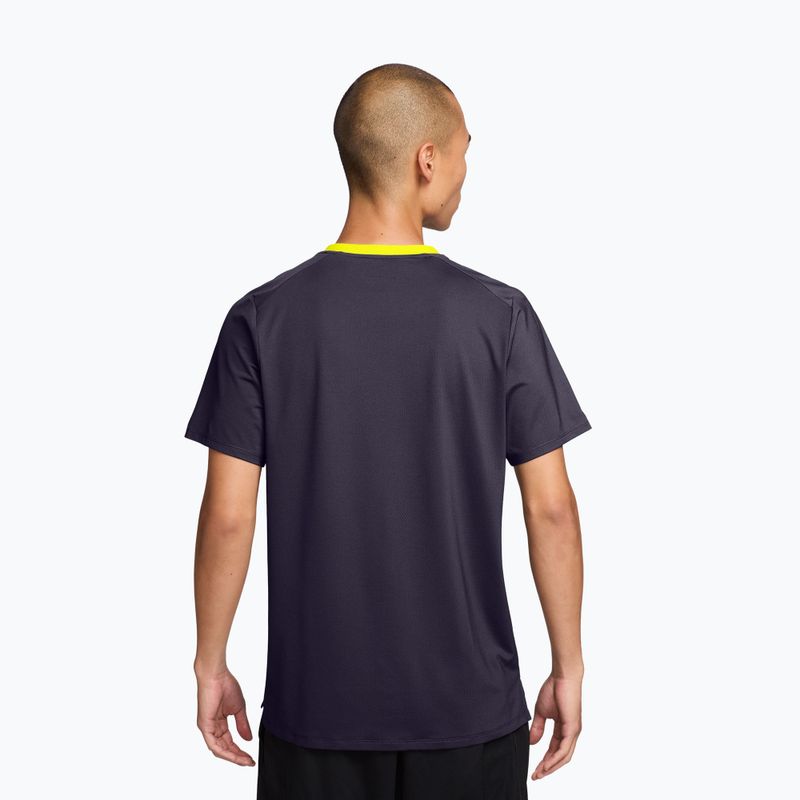 Vyriški teniso marškinėliai Nike Court Advantage purple dynasty/lemon venom/lemon venom 2