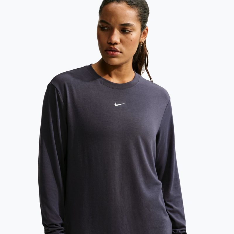 Moteriški treniruočių marškinėliai ilgomis rankovėmis Nike One Relaxed Dri-Fit gridiron/white 4