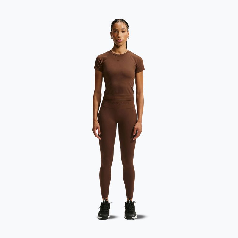 Moteriški treniruočių marškinėliai Nike Pro Seamless Dri-Fit SS cacao wow 2
