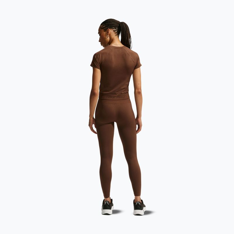 Moteriški treniruočių marškinėliai Nike Pro Seamless Dri-Fit SS cacao wow 3