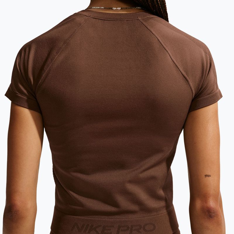 Moteriški treniruočių marškinėliai Nike Pro Seamless Dri-Fit SS cacao wow 5
