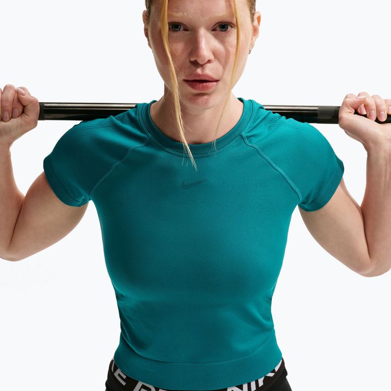 Moteriški treniruočių marškinėliai Nike Pro Seamless Dri-Fit SS bright spruce 4
