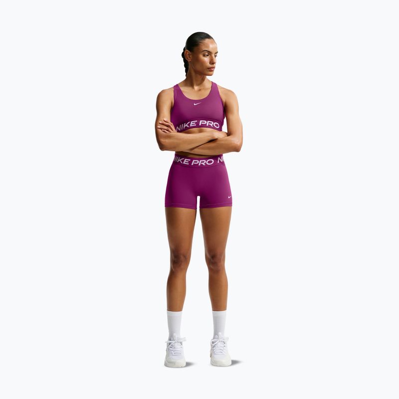 Moteriški šortai Nike Pro Mid-Rise Biker 3" true berry/white 2