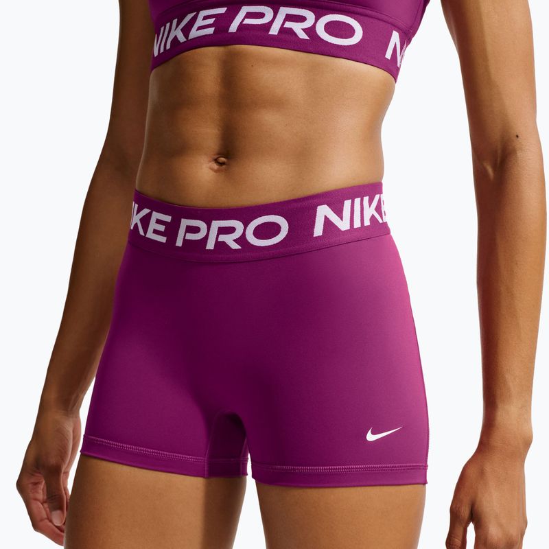 Moteriški šortai Nike Pro Mid-Rise Biker 3" true berry/white 4