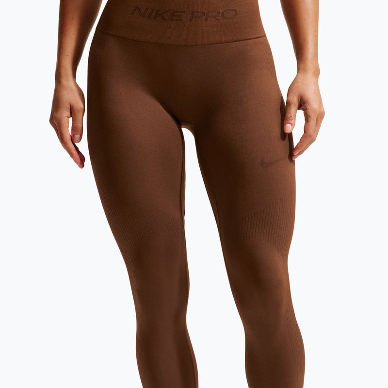Moteriškos tamprės Nike Pro Seamless High-Waisted 7/8 cacao wow 4