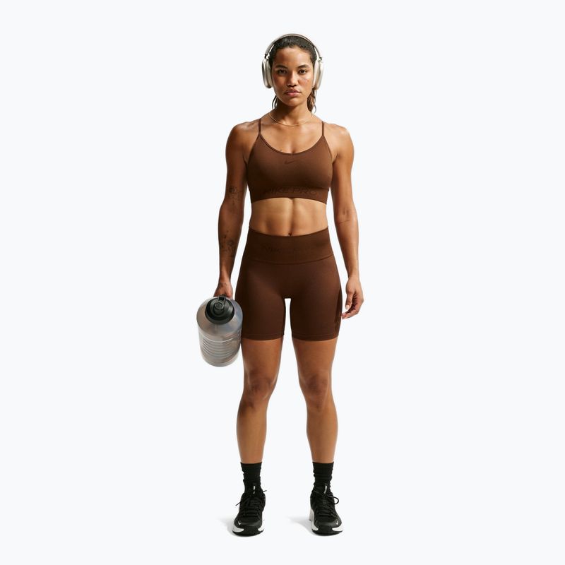 Moteriški šortai Nike Pro Seamless High-Waisted Biker 5" cacao wow 2