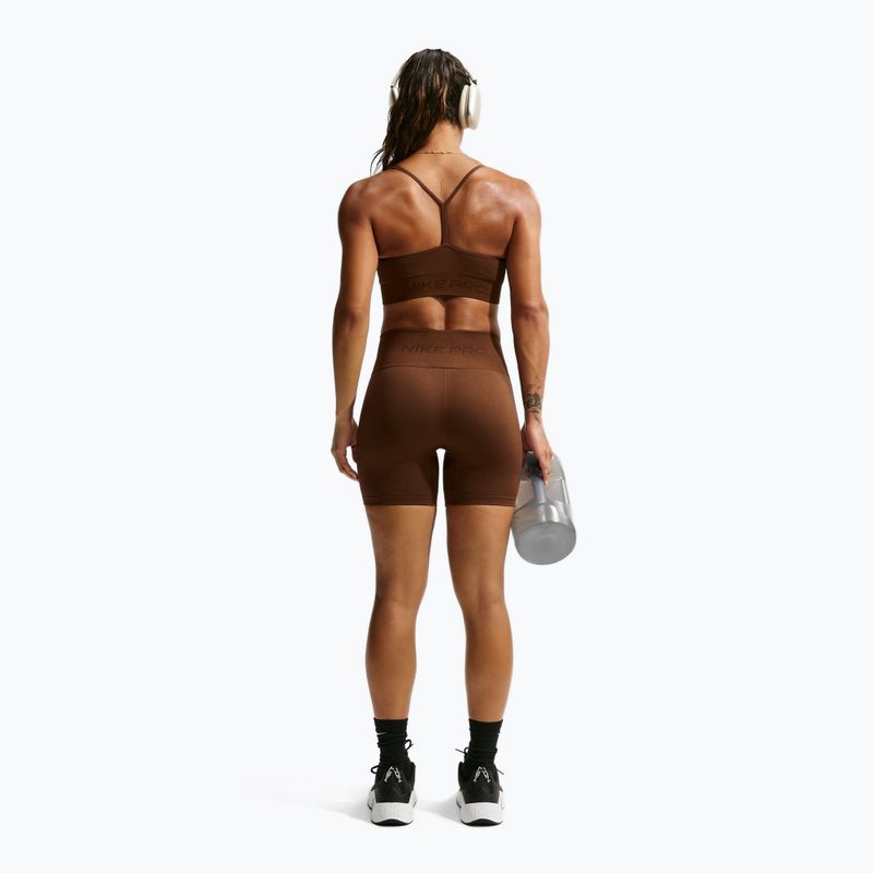 Moteriški šortai Nike Pro Seamless High-Waisted Biker 5" cacao wow 3