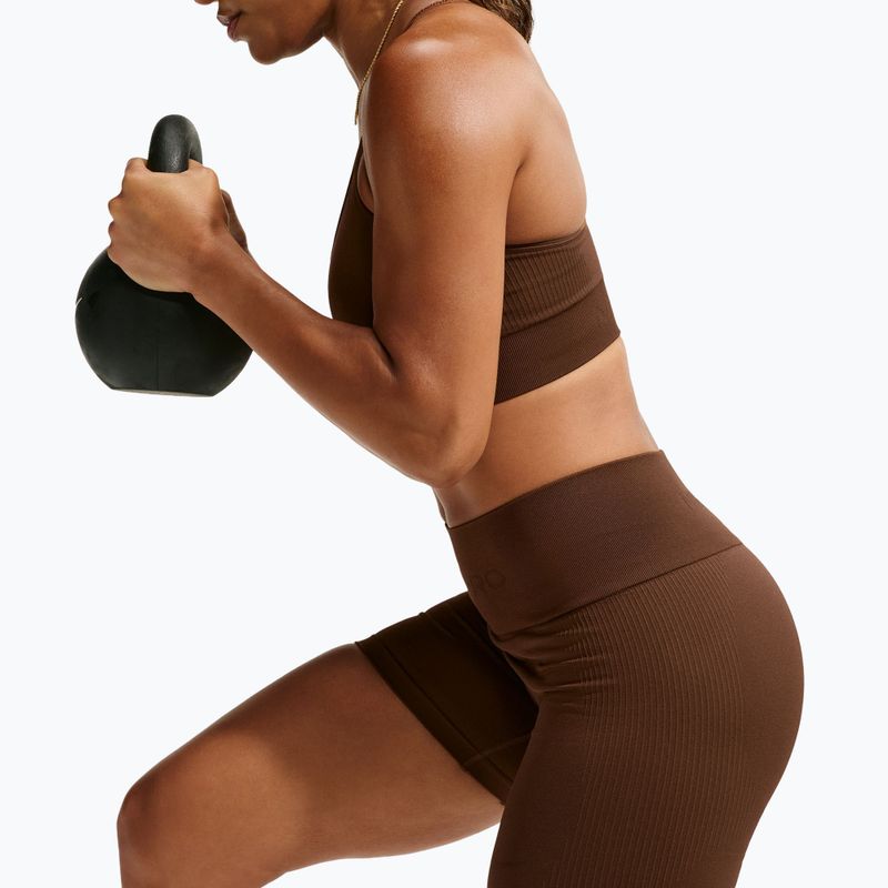 Moteriški šortai Nike Pro Seamless High-Waisted Biker 5" cacao wow 5
