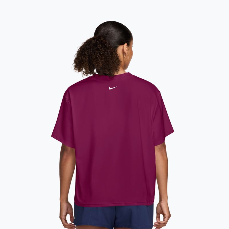 Moteriški treniruočių marškinėliai Nike Pro Dri-Fit Loose true berry/white 2