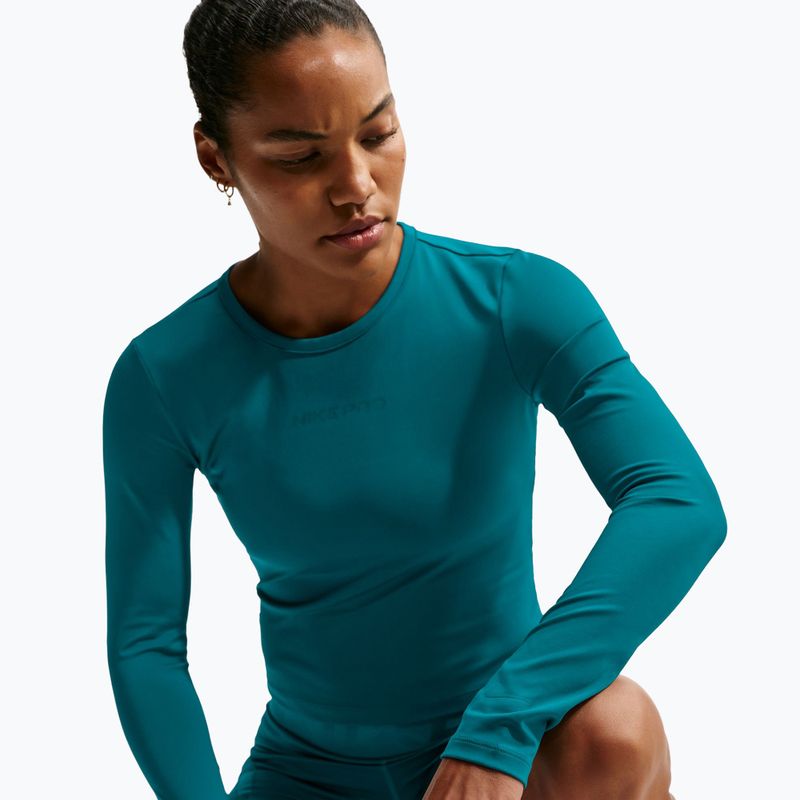 Moteriški treniruočių marškinėliai ilgomis rankovėmis Nike Pro Sculpt bright spruce/bright spruce 4
