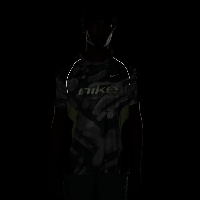 Vyriški bėgimo marškinėliai Nike Dri-FIT Printed SS smoke grey/black/light lemon twist 7