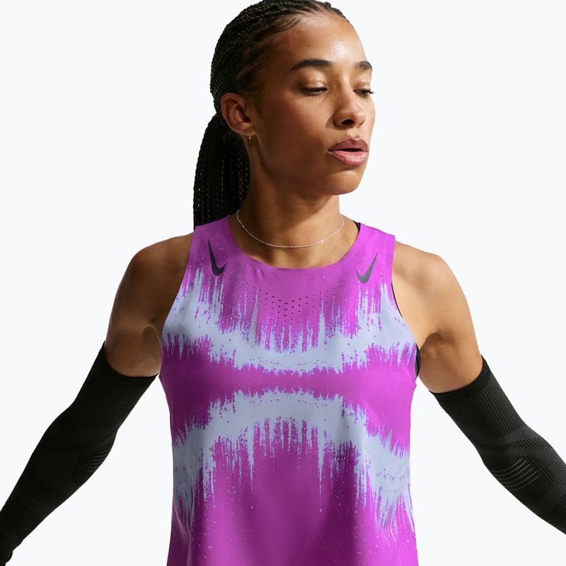 Moteriški bėgimo marškinėliai Nike AeroSwift vivid purple/purple dynasty 4