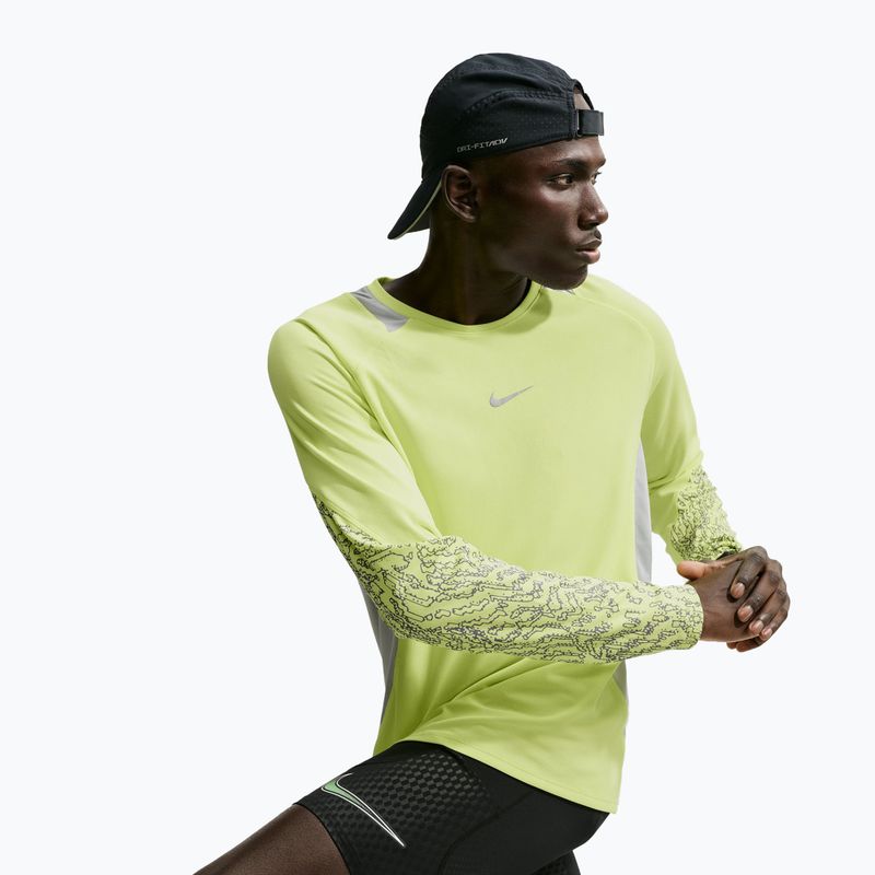 Vyriški bėgimo marškinėliai su ilgomis rankovėmis  Nike Stride light lemon twist/grey fog 4