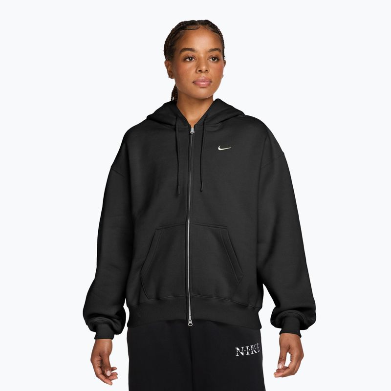 Moteriškas džemperis Nike Studio Fleece Medium Weight Oversized Full Zip total black/sail