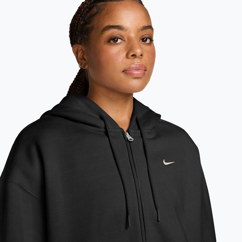 Moteriškas džemperis Nike Studio Fleece Medium Weight Oversized Full Zip total black/sail 3
