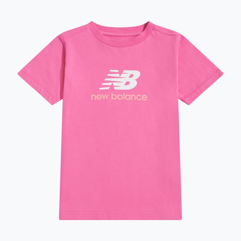 Vaikiški marškinėliai New Balance Jersey Stacked Logo Tee pink satin 6