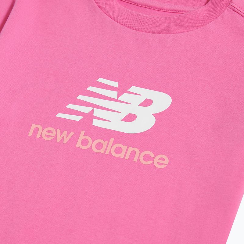 Vaikiški marškinėliai New Balance Jersey Stacked Logo Tee pink satin 8