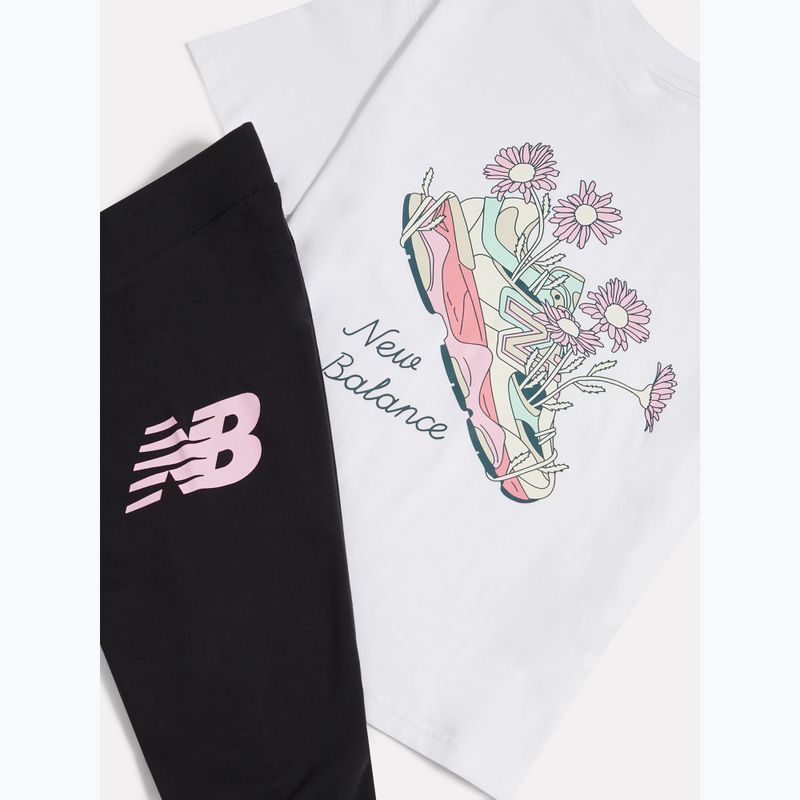Vaikiškas komplektas New Balance Floral Shoe Graphic Tee and Legging nb bright white 11