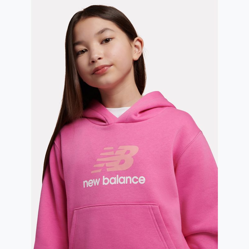 Vaikiškas džemperis New Balance FT Stacked Logo Hoodie pink satin 5
