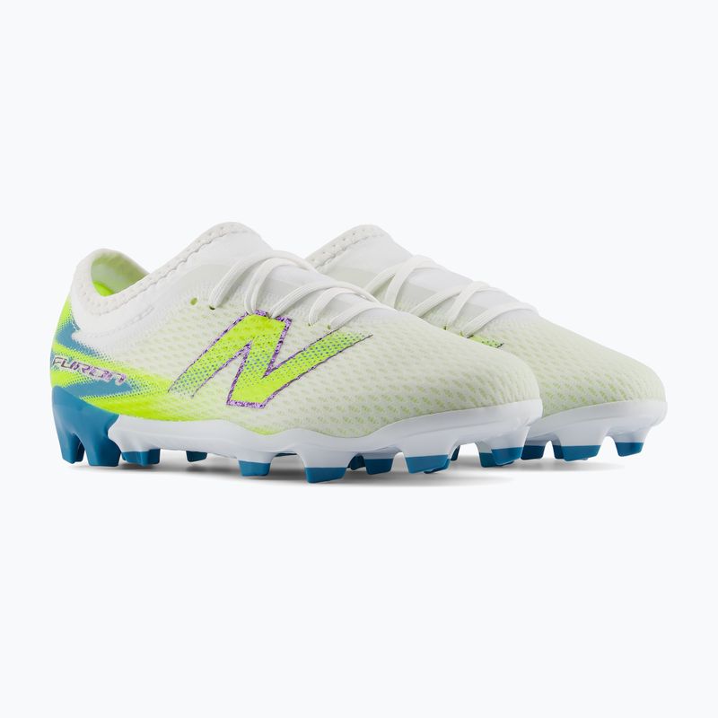 Vaikiški futbolo bateliai New Balance Furon Team V9 FG white/alkaline green 4
