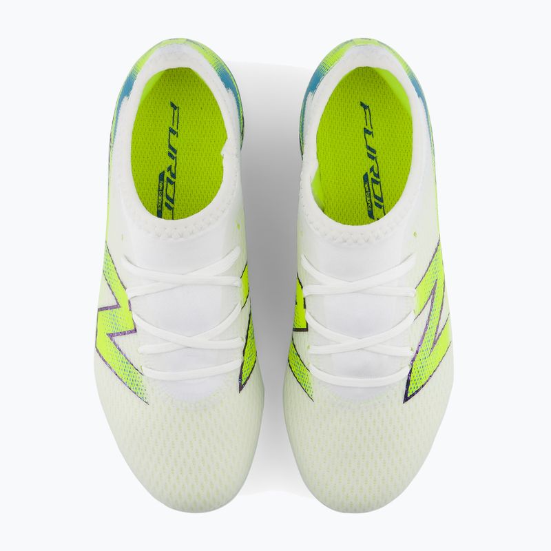 Vaikiški futbolo bateliai New Balance Furon Team V9 FG white/alkaline green 6