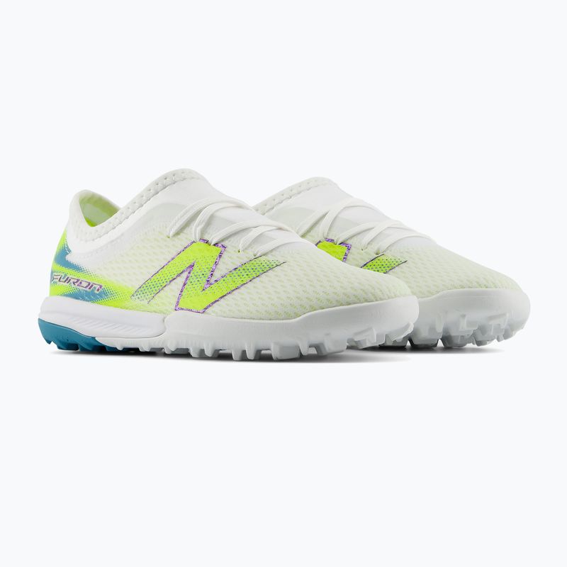 Vaikiški futbolo bateliai New Balance Furon Team V9 TF white/alkaline green 3