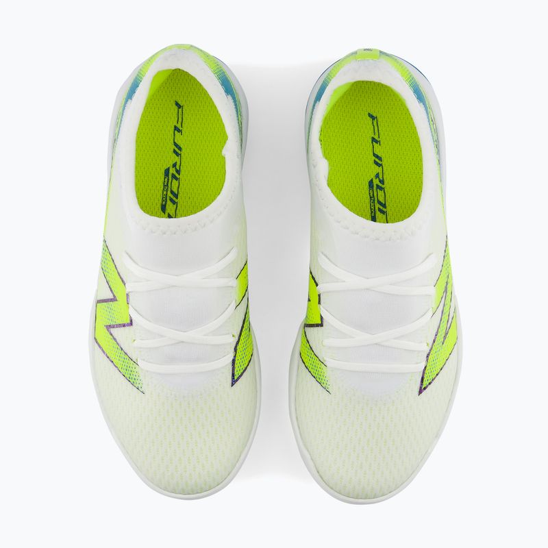Vaikiški futbolo bateliai New Balance Furon Team V9 TF white/alkaline green 6