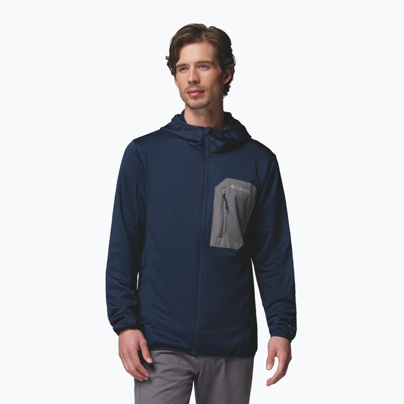 Vyriškas žygio džemperis Columbia Tall Heights Hdd Grid Fleece Full Zip collegiate navy/city grey 5