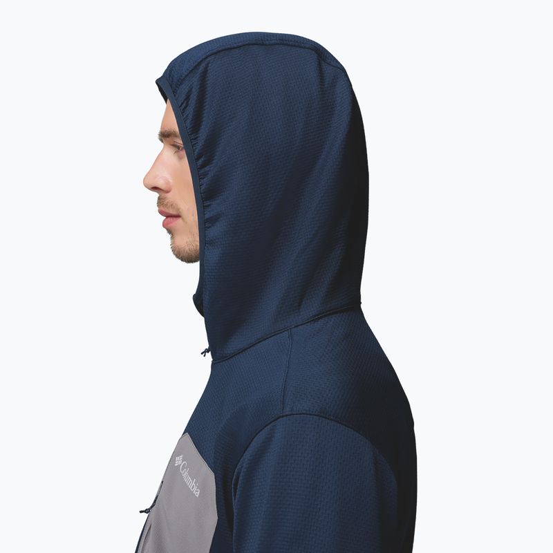 Vyriškas žygio džemperis Columbia Tall Heights Hdd Grid Fleece Full Zip collegiate navy/city grey 6