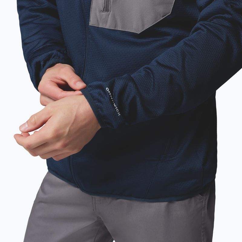 Vyriškas žygio džemperis Columbia Tall Heights Hdd Grid Fleece Full Zip collegiate navy/city grey 7