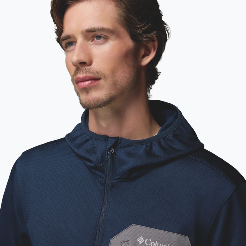 Vyriškas žygio džemperis Columbia Tall Heights Hdd Grid Fleece Full Zip collegiate navy/city grey 8
