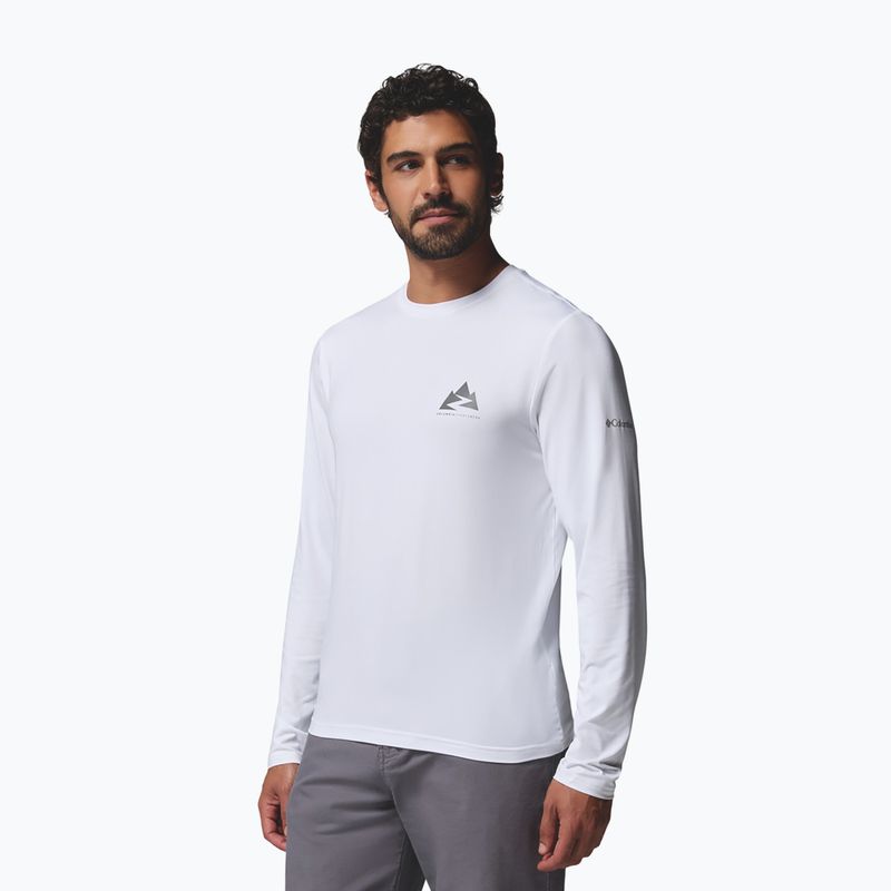 Vyriški ilgomis rankovėmis marškinėliai Columbia Parsons Point LS Graphic Tee white zigzag climb 4