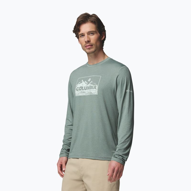 Vyriški ilgomis rankovėmis marškinėliai Columbia Parsons Point LS Graphic Tee sedona sage heather framed peakscape 4