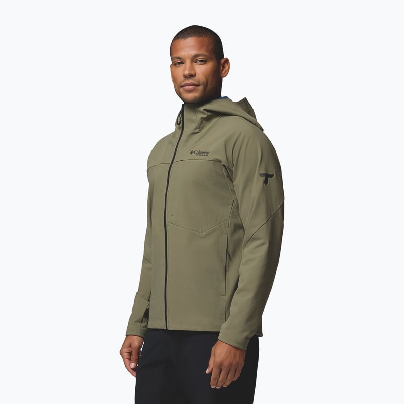 Vyriška softshell striukė Columbia Tennen Mountain Hooded Softshell stone green 5