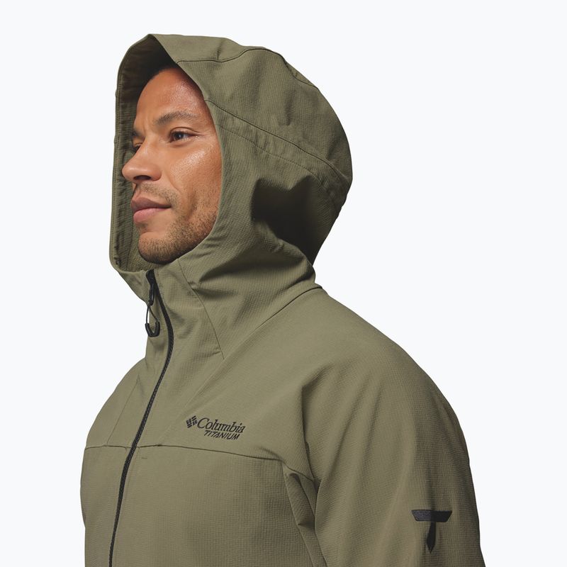 Vyriška softshell striukė Columbia Tennen Mountain Hooded Softshell stone green 7