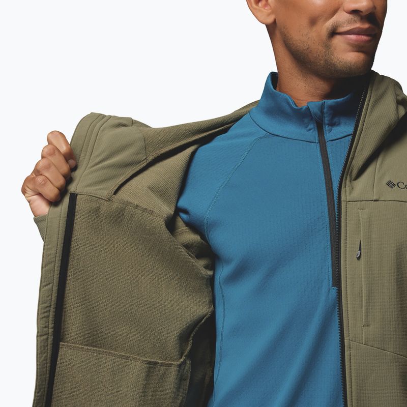 Vyriška softshell striukė Columbia Tennen Mountain Hooded Softshell stone green 9