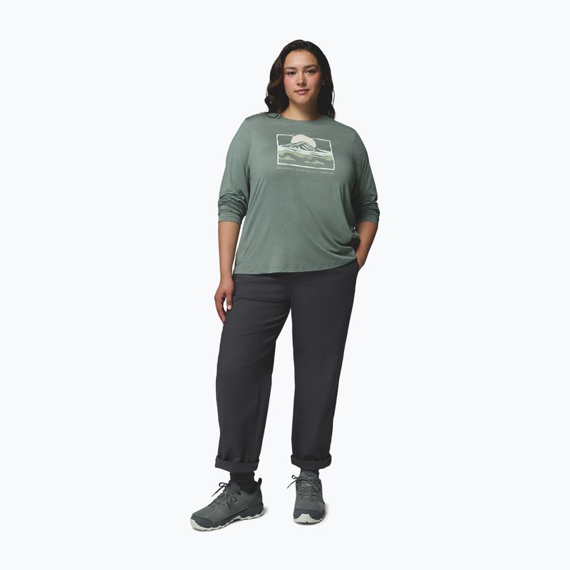 Moteriški marškinėliai ilgomis rankovėmis  Columbia Parsons Point LS Graphic Tee sedona sage heather/all terrain 2