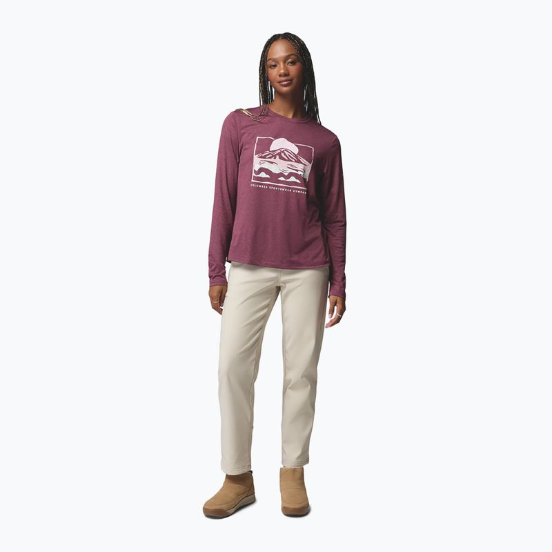 Moteriški marškinėliai ilgomis rankovėmis  Columbia Parsons Point LS Graphic Tee antique mauve heather/all terrain 2