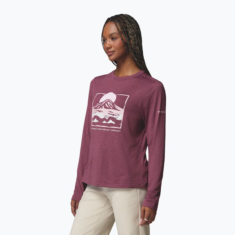 Moteriški marškinėliai ilgomis rankovėmis  Columbia Parsons Point LS Graphic Tee antique mauve heather/all terrain 4