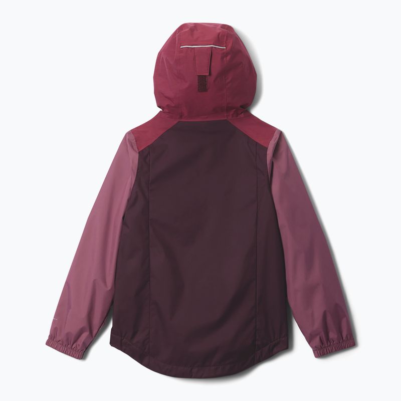 Vaikiška lietaus striukė Columbia Rainy Trails III Fleece Lined moonvista/rich wine/antique mauve 2