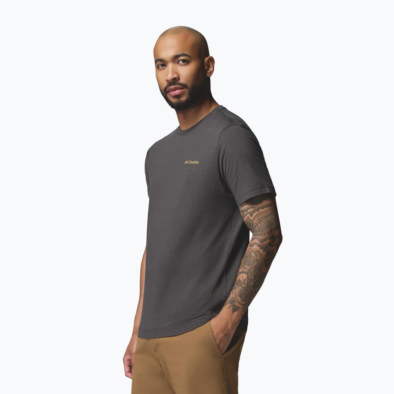 Vyriški marškinėliai Columbia Parsons Point SS Back Graphic Tee black heather blocky banner button 4