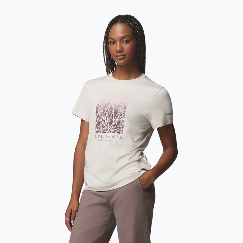 Moteriški marškinėliai Columbia Parsons Point SS Graphic Tee dark stone heather/treescape 4