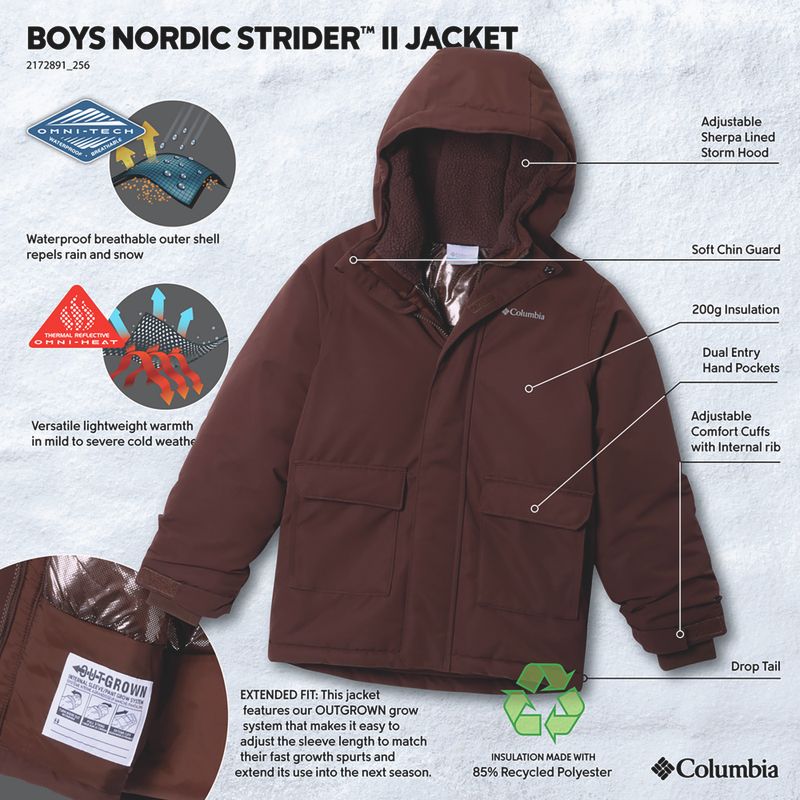 Šilta striukė vaikams Columbia Nordic Strider III tobacco 4