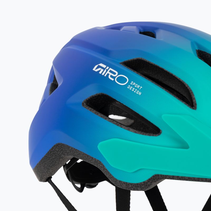 Vaikiškas dviračio šalmas Giro Fixture II matte aqua green/blue jewel fade 7